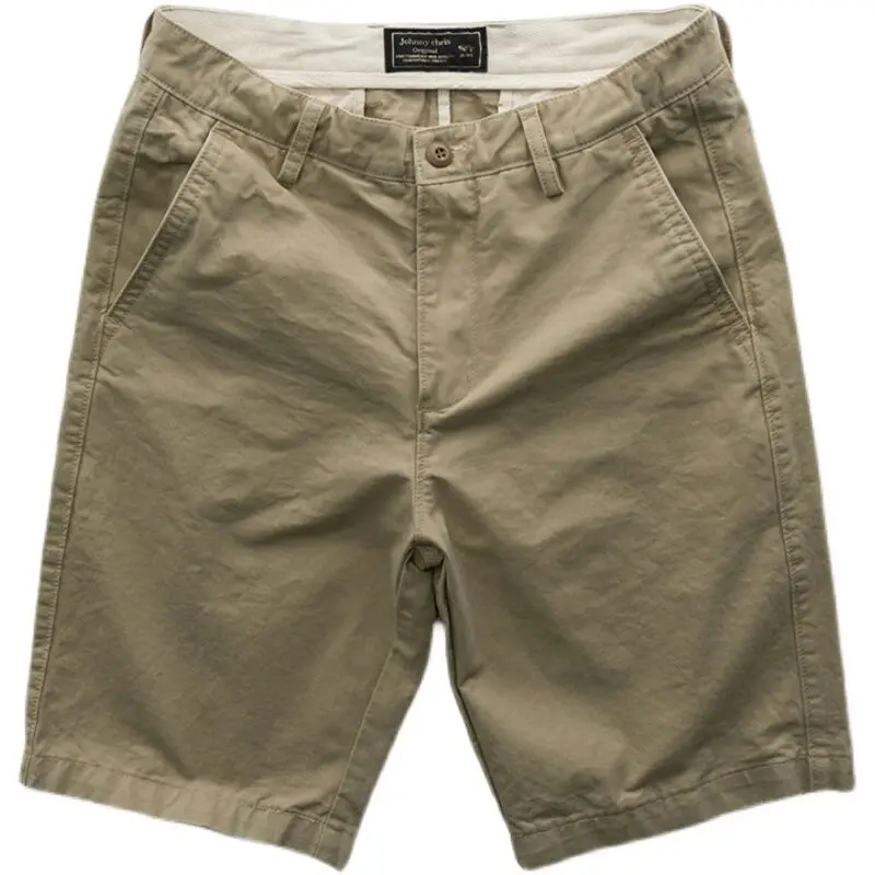 Mid-Waist Men's Casual Shorts Summer Solid Color Fashion Trendy Cargo Pants Large Size for Older Men and Beach Cooking