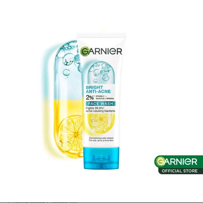 garnier bright complete facial foam 3 in 1 anti acne 100ml