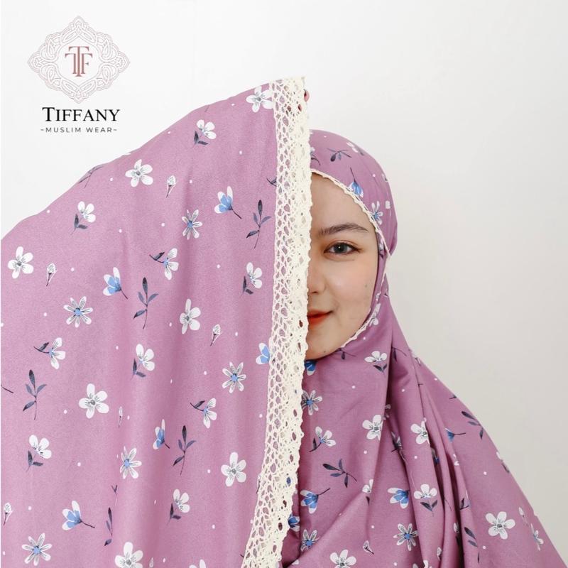 Tiffany | Mukena Traveling Dewasa Mini Pouch Katun Motif Bunga 2in1 Muslim Panjang 7