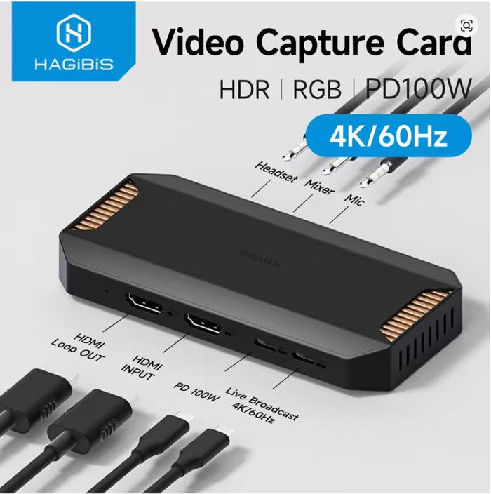 Promo HAGIBIS 4K VIDEO CAPTURE CARD FOR STREAMING and GAMING VRR RGB ...