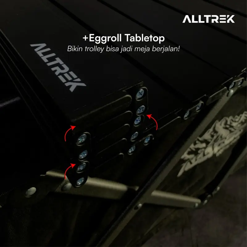 ALLTREK Trolley Cart Outdoor Camping Capacity 90L Baja Hitam 3