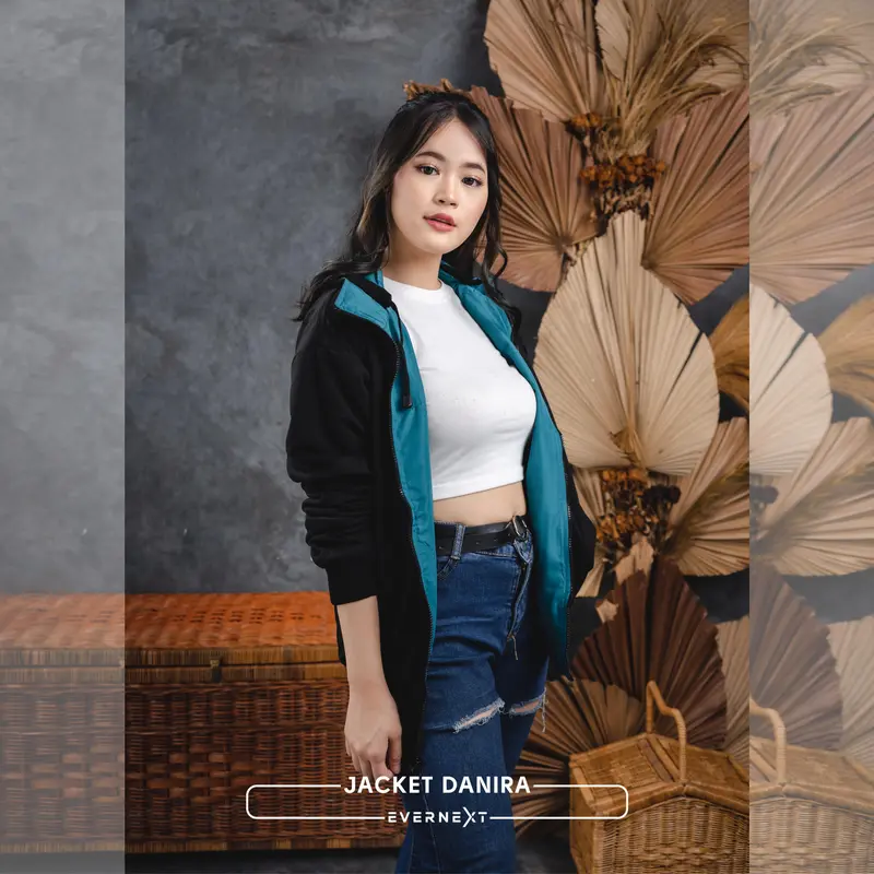 EVERNEXT Jaket Bolak Balik Wanita Jaket Outdoor Cewek Jaket Motor Danira Reversible Jacket Fleece Wanita Nyaman Outer Tebal 3