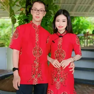 Couple Batik cheongsam Bunga Burung imlek SUPER PREMIUM