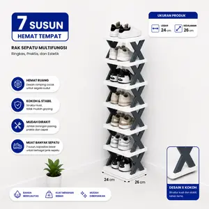 JoysBaby Rak Multifungsi Sepatu Sandal 7 SUSUN Model X Minimalis – Rak Susun Serbaguna Terlaris Terbaru