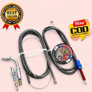 Paketan kabel/tali serat kopling 110cm set tali gas hitam serat 190cm bisa semua motor kopling Motorcycle