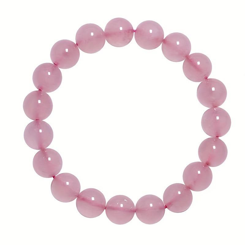 8MM Natural Rose Quartz Bracelet Pink Ctrystal Beads Bracelet for Girl Women Gift 2
