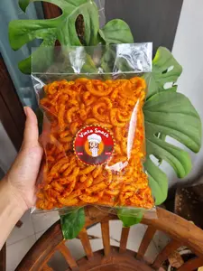 Makaroni Cikruh Pedas Daun Jeruk 250 gram Asin Pedas Camilan Food Snack Keripik Kering Original Pedas Extra Pedas Crispy Gurih Makanan Kripik