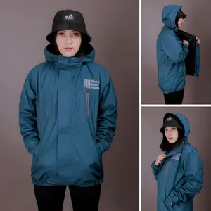 THE BOJIEL Jaket Parasut Pria dan Wanita Waterproof Outdoor Original Bahan Taslan ZN Salur Premium untuk Gunung Hiking Jaket Sport Terbaru
