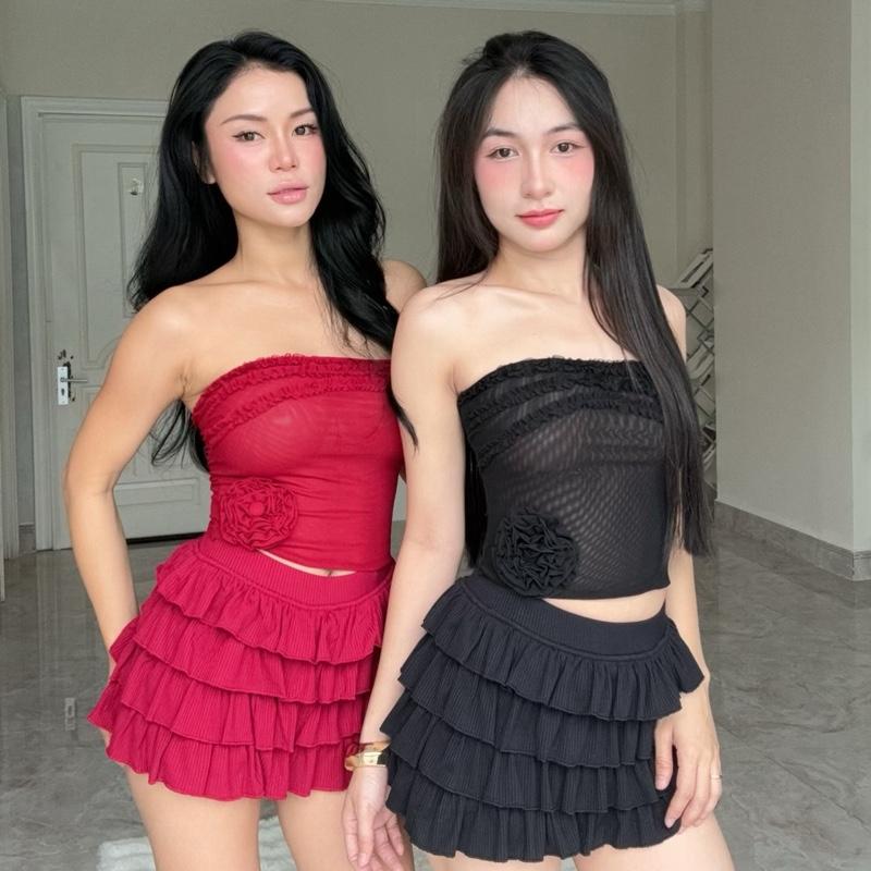 Chân váy tầng hot trend nhiều màu 0
