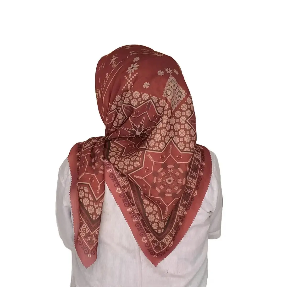 Kerudung Merah Bata Jilbab Kemerdekaan Hijab Merah Putih Segi Empat Voal Nyaman Santai Muslim Square