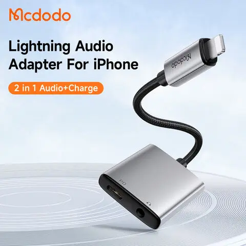 Mcdodo Adapter 2 in 1 Lightning to Jack 3.5 mm AUX Lightning Iphone 12 0