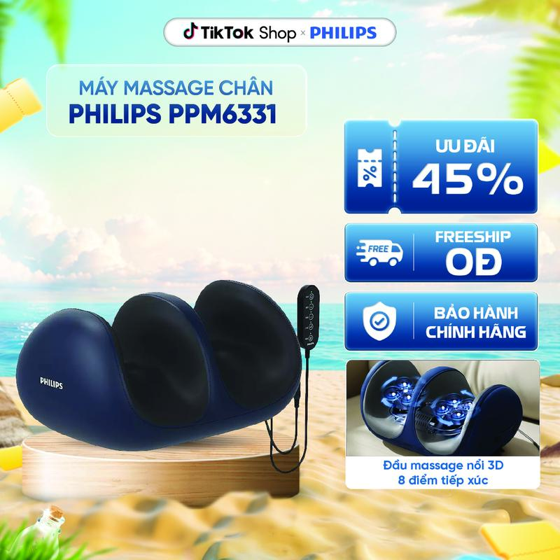 Máy Massage Chân Bấm Huyệt Đa Năng Philips PPM6331 - Công nghệ massage 3D - Remote điều khiển thông minh, dễ sử dụng