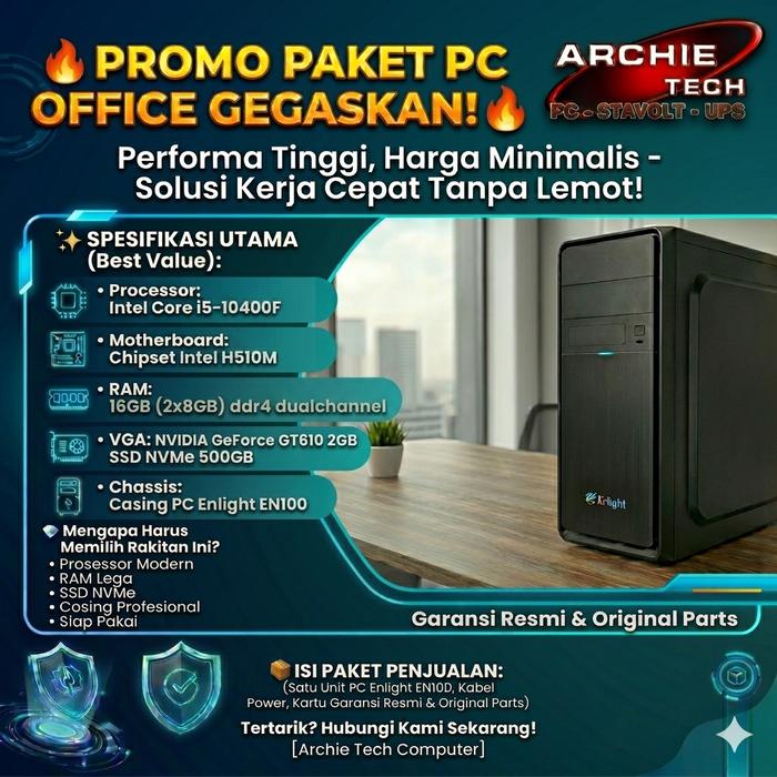 Jual PC Office Intel Core i5 10Th Gen 8/16GB H510M 500GB SSD GT610 2GB ...