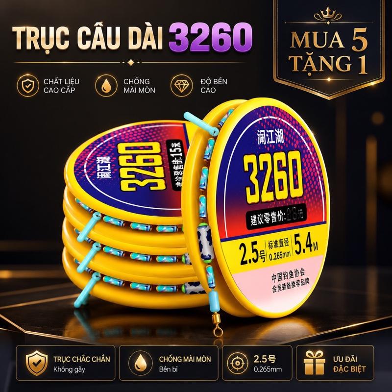 Trục Câu Đài 3260 Trục Buộc Sẵn Cước Câu Cá Tàng Hình Có Đủ Size , Trục…