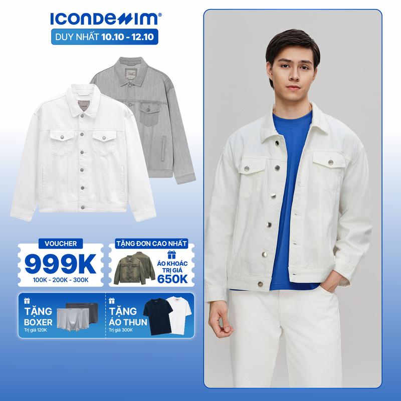 Áo Khoác Jeans Nam ICONDENIM Siêu Nhẹ ICON105 Lightweight Form Loose AKICON105