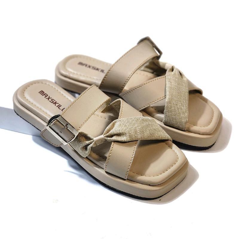 MAXSKILL-ELENA  sandal remaja kekinian super lucu elegant  tali bahan kanvas 6