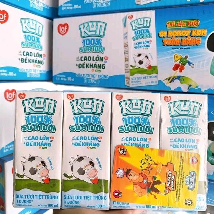 SALE LỚN - THÙNG 48 HỘP SỮA KUN 180ML ÍT ĐƯỜNG(DATE MỚI NHẤT)