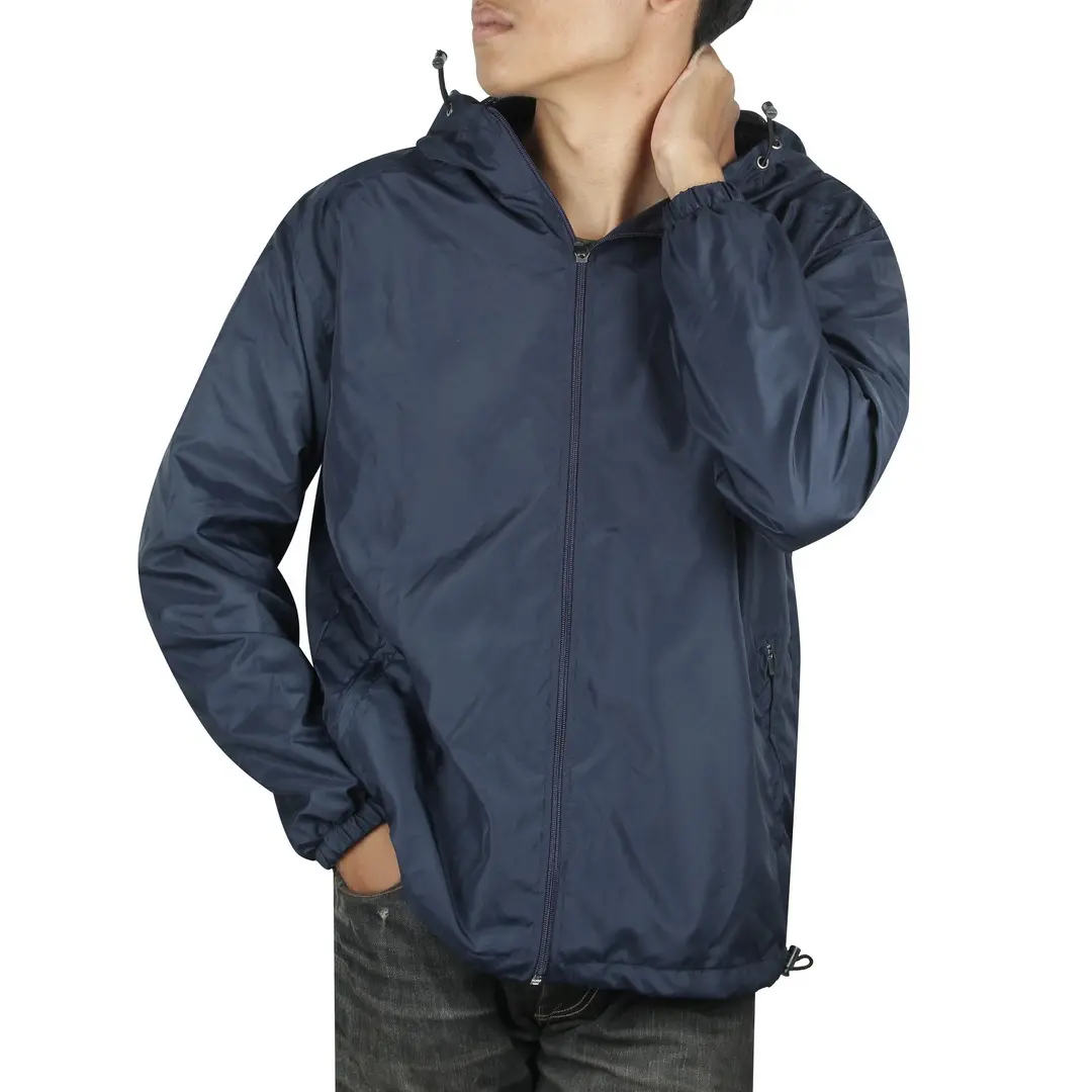 Jaket Parasut Distro Untuk Olahraga Tipis Ringan Serap Keringat Navy Unisex
