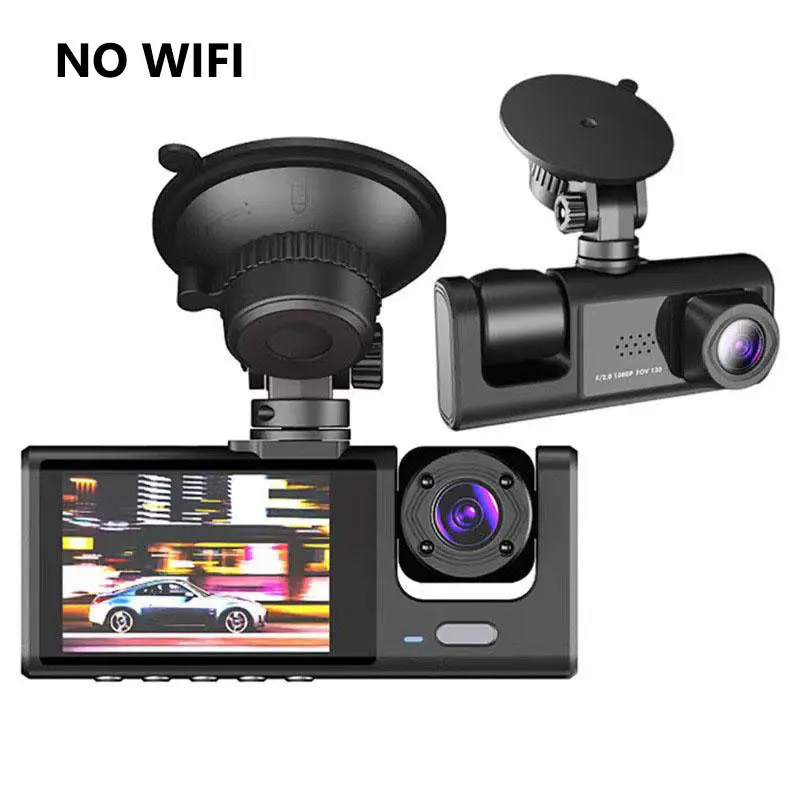 Full HD Camera Dash Cam for Car Front + Interior Camera Night Vision Parking Mode Car DVR Driving Video Recorder COD