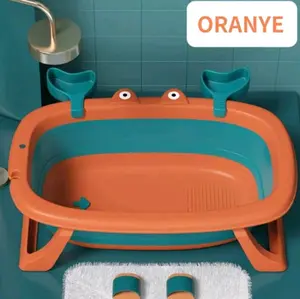 ORANYE Bak Mandi Bayi dengan Desain Lucu Warna Orange dan Biru Ideal untuk Kesehatan Mandi Bayi Anda