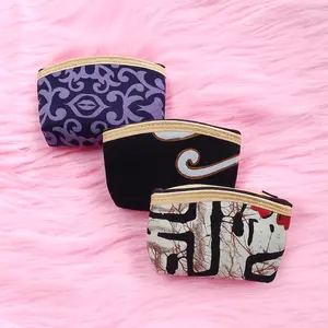 Dompet Koin Kotak Batik Ukuran 11x7 cm dengan Pengencang Risleting - Uang Wanita Kartu Bahan Kanvas Motif Elegan Souvenir Praktis Cewek