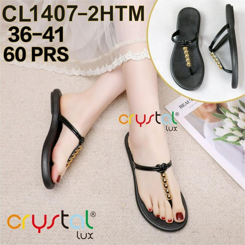 Sandal Jepit Wanita Karet Jelly Import Tali  Tengah Variasi Mutiara CL1407-2HTM 3