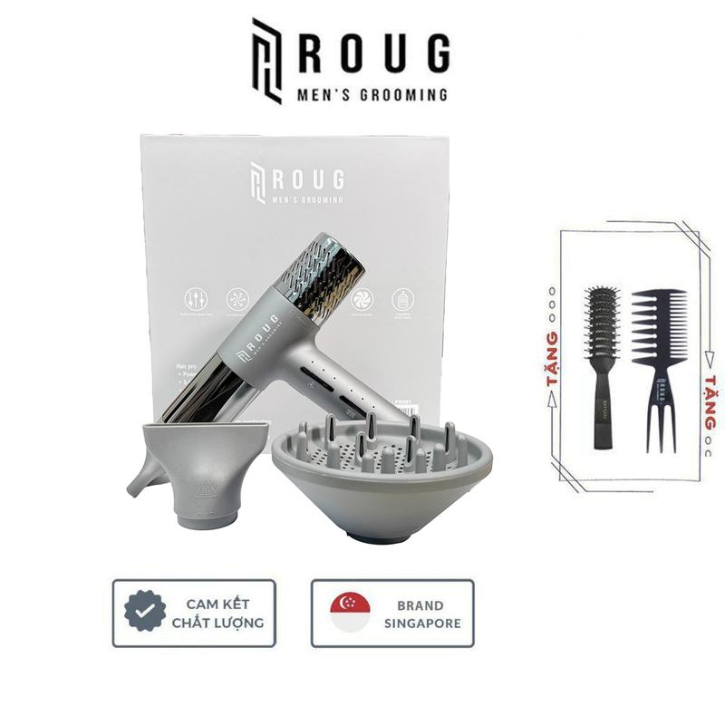Máy sấy tóc CR Roug Men's Grooming Pro 2800W ion âm bản cao cấp cho nam nữ + Tặng 2 lược tạo kiểu tóc