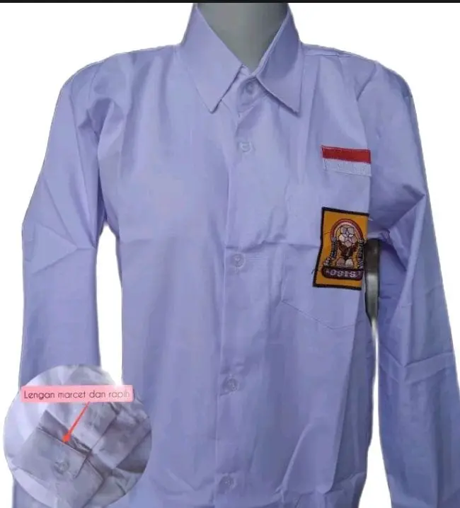 terbaru baju putih SMP/mts stanawiya  lengan panjang bahan OXFORD seragam sekolah Kain Tebal Nyaman baju kemejan panjang SMP