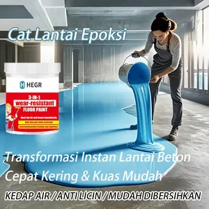 3-In-1 Cat lantai epoxy lantai semen 1kg cat genteng anti bocor anti air cat lantai seperti keramik cat keramik lantai kamar mandi rumah dinding cat pasir lantai cat kolam Biru Hijau Paint
