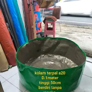 Kolam Tanpa Rangka D.1 Tinggi 50cm Bahan A20 Korea Terpal A20 D.1meter Berdiri Tanpa Rangka
