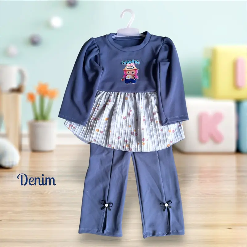 Setelan Anak Perempuan Motif Celana Cutbray-inara 4