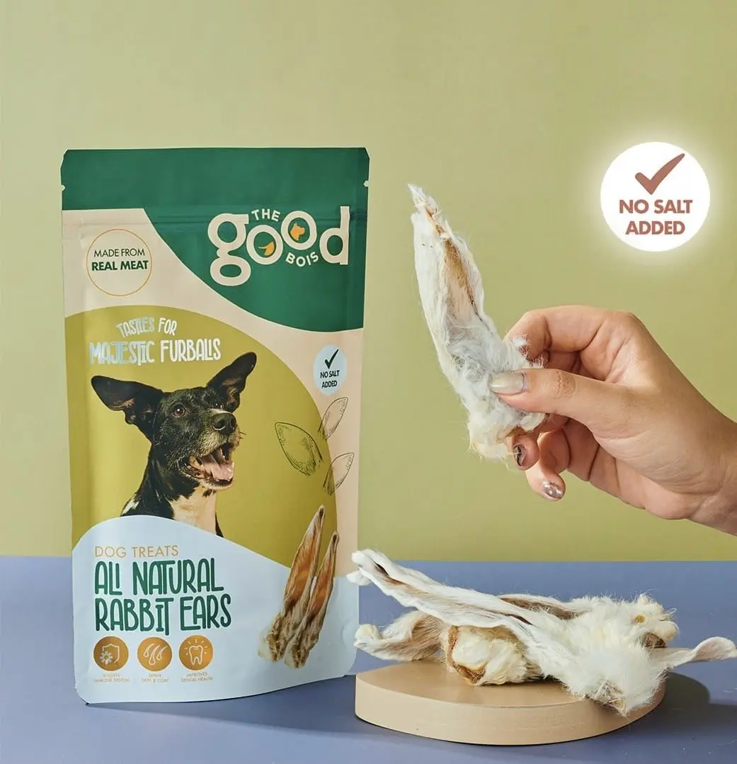 The Good Bois Rabbit Ear snack anjing telinga kelinci