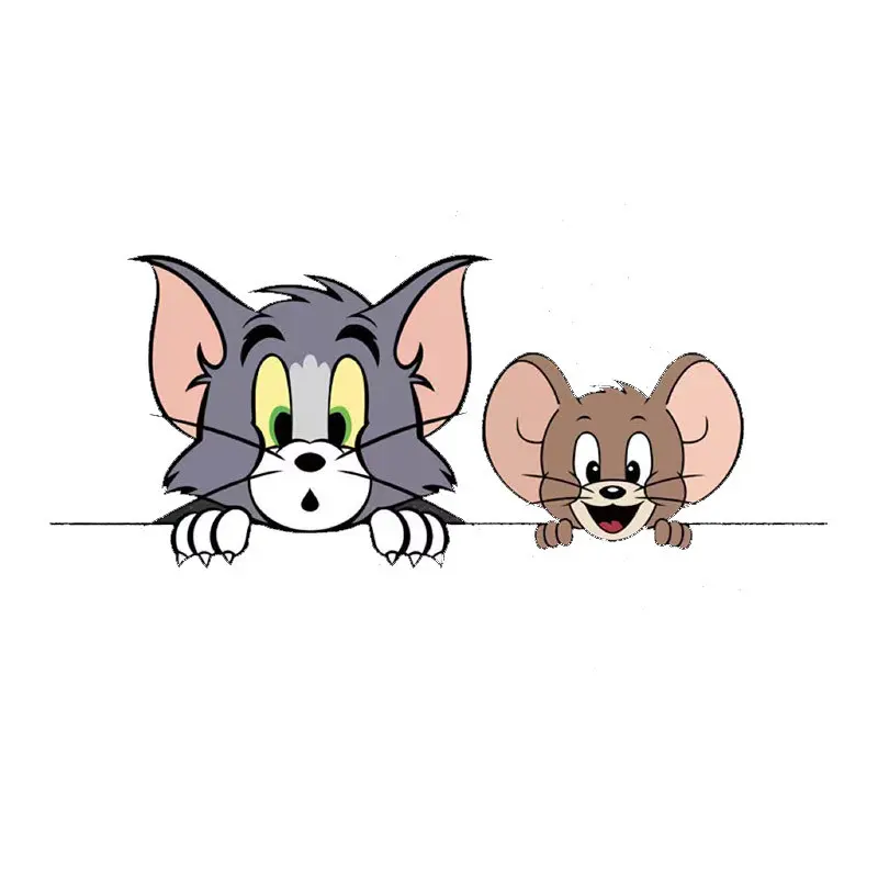 Hình Dán Xe Hơi, Tom Và Jerry, Thiết Kế Sáng Tạo, Hình Dán Cửa Sổ, Phong Cách Hoạt Hình, Không Thấm Nước, Thích Hợp Cho Xe Máy Và Thân Điện, Miếng Bọc Chống Trầy Xước, Miếng Dán Trang Trí Nhãn Dán Sticker 4