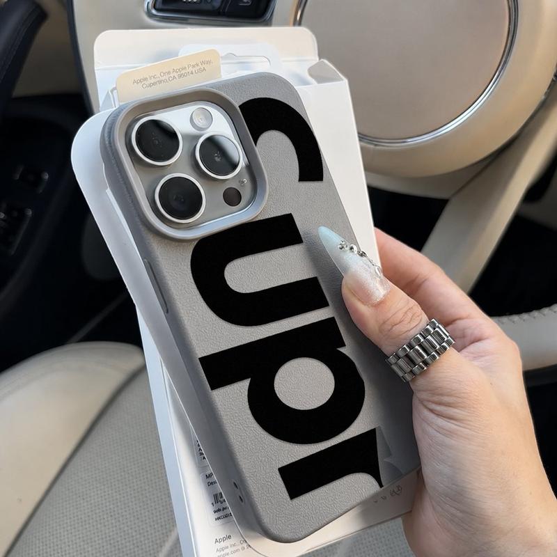 Ốp Da Nhám Mờ Cho Iphone 17 Pro Max 16 18 15 14 13 12 11 Chữ Supreme Silicone Chống Sốc