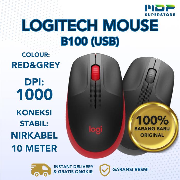 Gambar MOUSE LOGITECH WIRELESS M190 ( RED & GREY ) - RED dari mdpsuperstore Kota Palembang Tokopedia