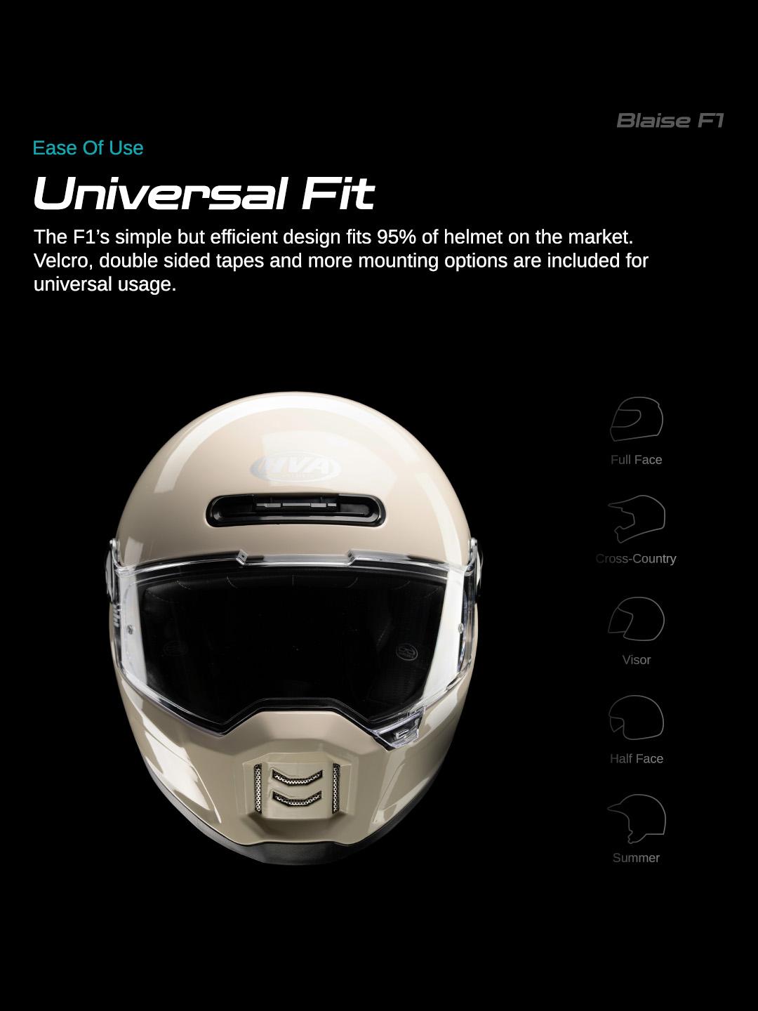 BLAISE F1 Headset Helm Bluetooth Suara Jernih Baterai 30 Jam Pasang Gampang [REKOMENDASI]