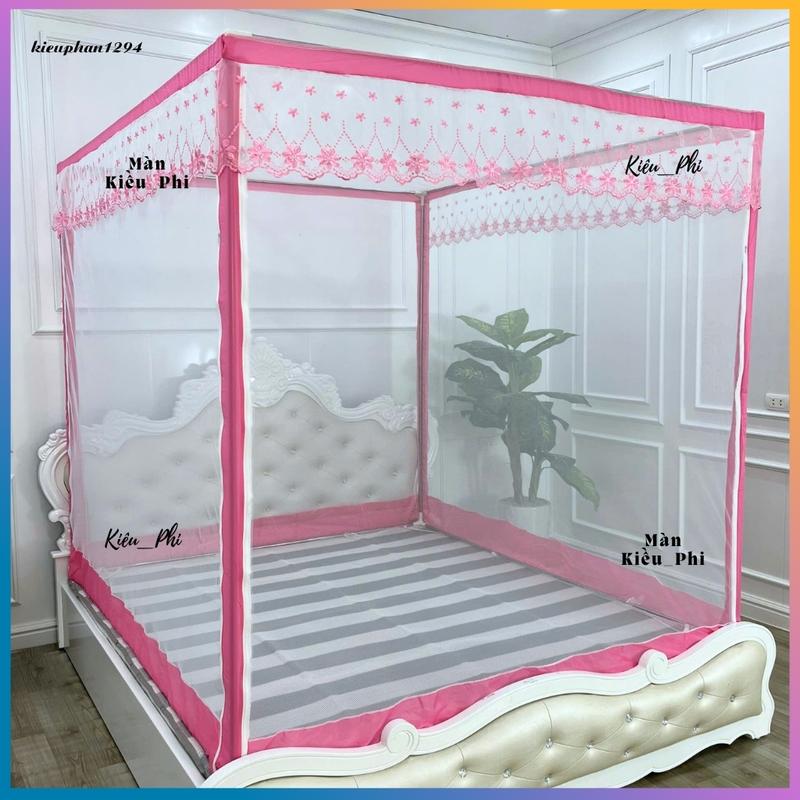 Màn mùng khung không khoan tường Kiều Phi - màn khung vuông, màn ngủ chống muỗi  inox 1m4, 1m6, 1m8, 2m2 xếp gọn cao cấp 2025