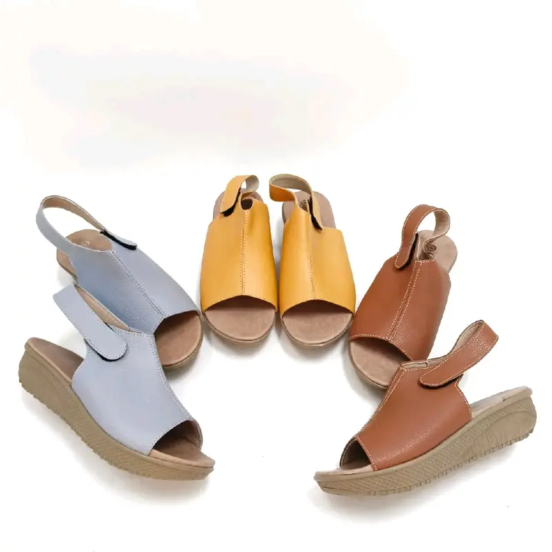 Sandal Tali Wanita Sandal Weges 3cm Kulit Papirut Garut Karet 1