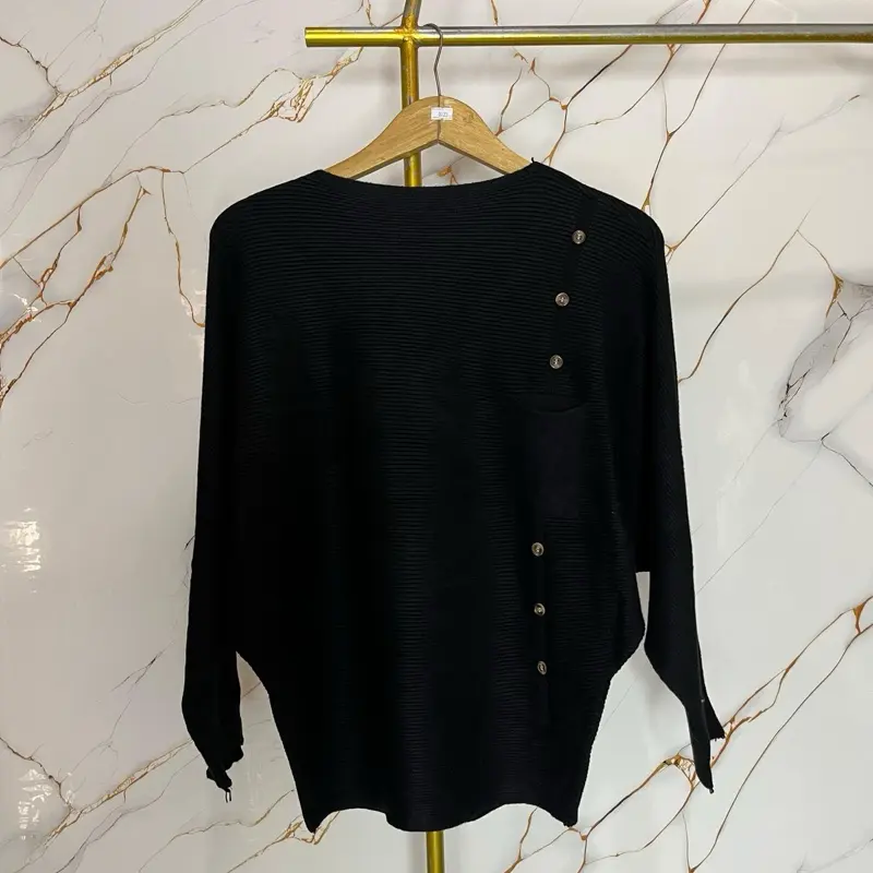 Atasan wanita 0023  Rajut Batwing motif timbul 4