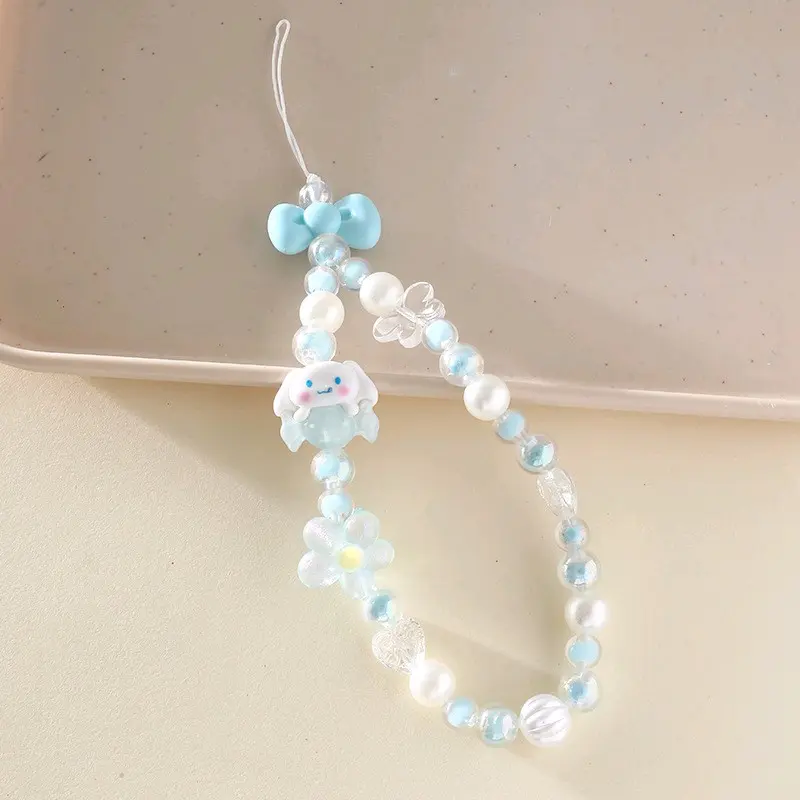 Gantungan HP Kartun Manik-Manik Lucu | Phone strap karakter mutiara pita 5