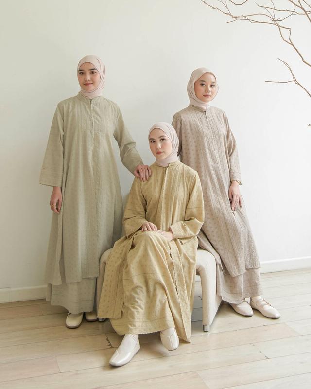 MISTYVORI | Aziza Tunik Bordir Model Panjang Kancing Simple Muslim Wanita Atasan Dress Katun Variasi 5