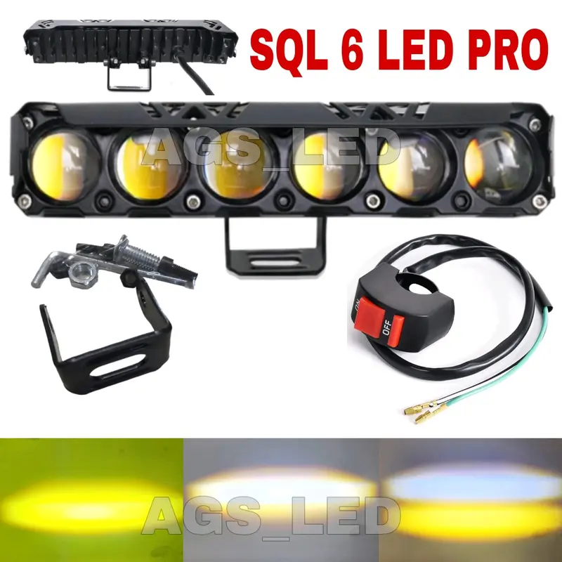 LAMPU SOROT SQL 6 LED PRO SUPER TERANG LASER LED CAHAYA KUNING PUTIH/LAMPU SOROT MOTOR DAN MOBIL SQL 6 LED PRO 0