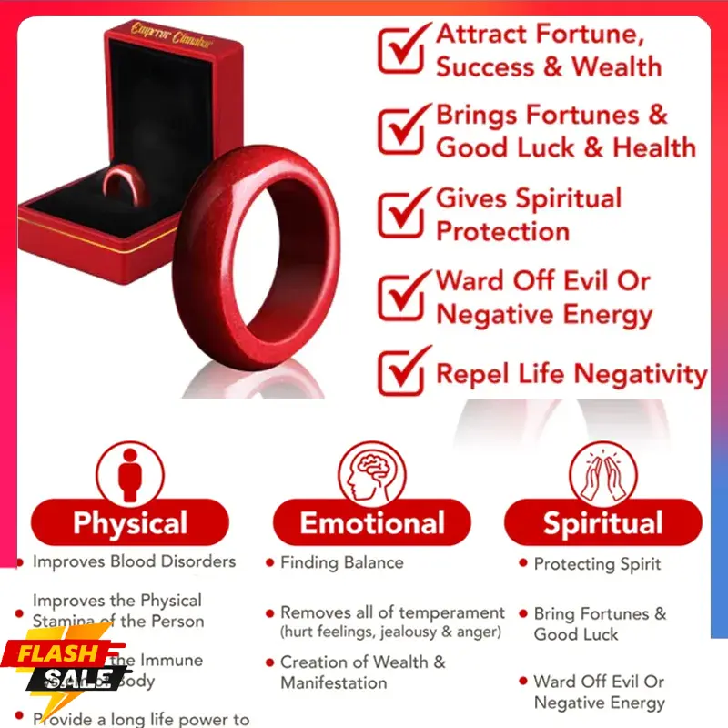 (Changing Life) Cinnabar Rings Lucky Rings for Men and Women Exclusive Name Blessing Rings Bring Wealth and a Better Life