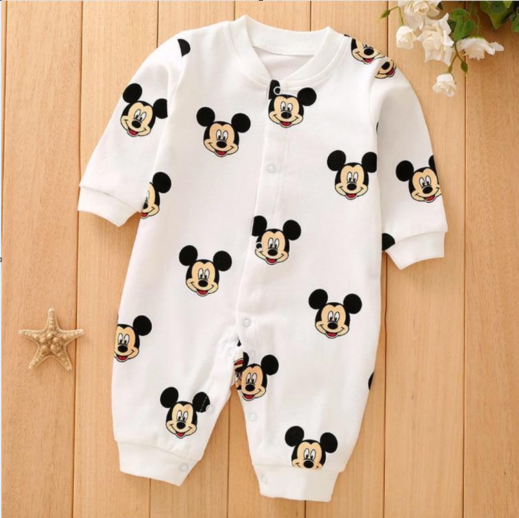 Bộ body dài tay cho bé trai bé gái sơ sinh từ 3-12kg mẫu bodysuit liền thân vải cotton mềm mịn nền trắng in hình dễ thương phù hợp mặc mùa thu đông _ BD10
