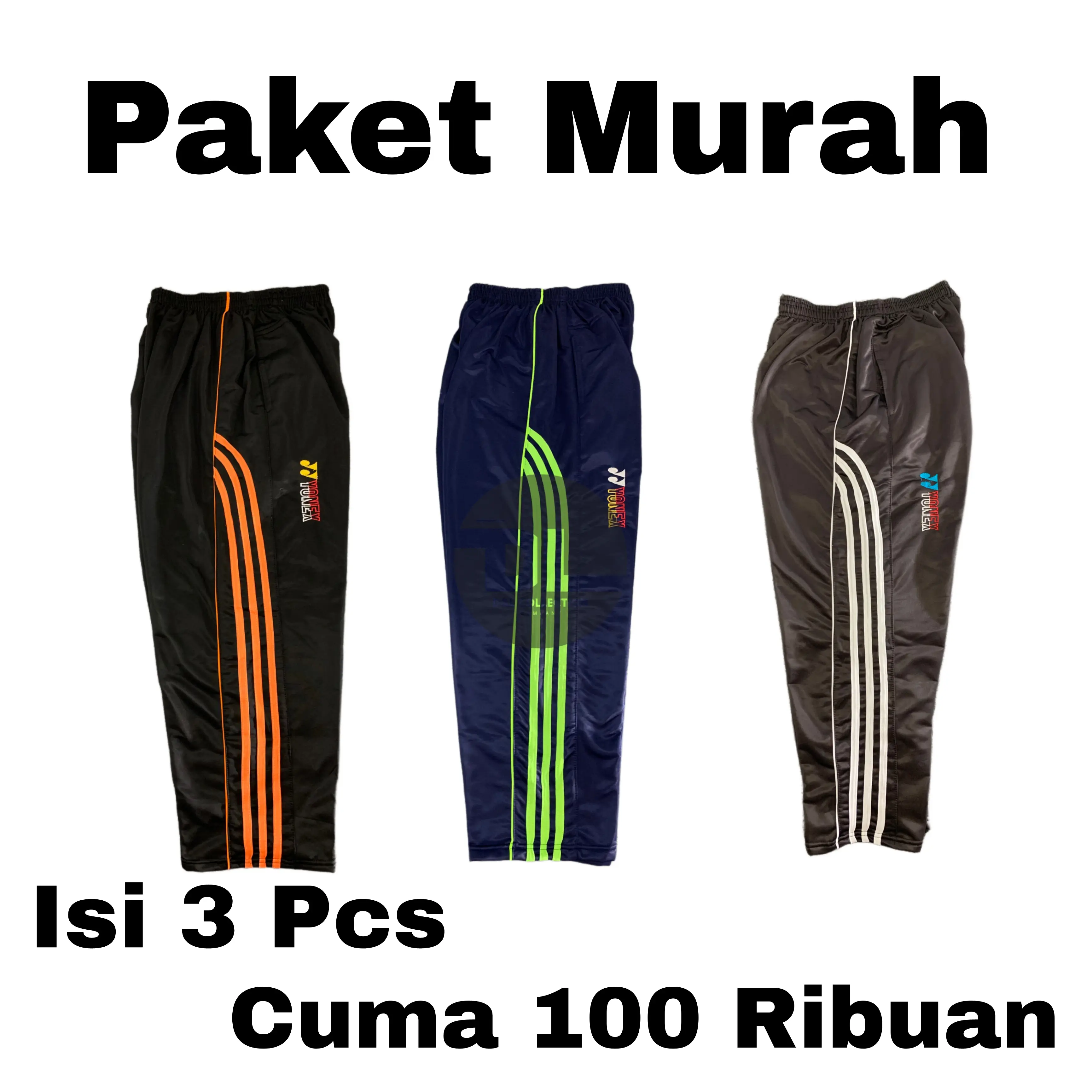 Celana Training Dewasa Jumbo Uniseks(Pria Dan Wanita). 100 Ribuan dapat 3 Pcs. Bahan Diadora tebal, lembut dan nyaman. 3PCS1PKT. Sport Olahraga