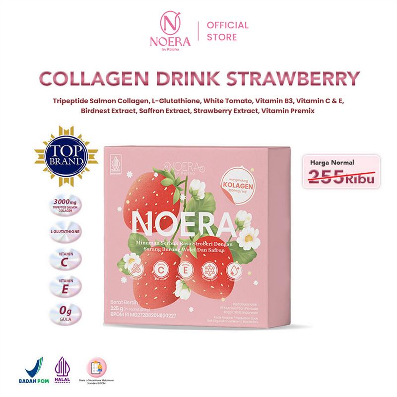 Noera Collagen Drink With Birdnest and Saffron Extract I Minuman Kolagen L-Gluthatione | Noera Premium Collagen Drink | Collagen Beauty | Noera Kolagen Drink | Suplemen Kolagen Glutathione | Suplemen  Pencerah Kulit l Improved Formula 1