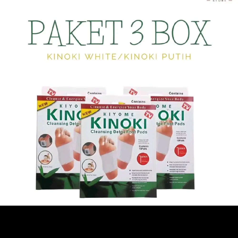 Promo Hemat 3 box isi 30 Pcs Kinoki Putih Detox foot pads Koyo penyerap racun dalam tubuh