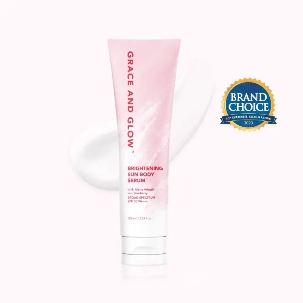 ￼GRACE AND GLOW BRIGHTENING SUN LOTION BODY SERUM SPF 30 PA+++ | SUNSCREEN | - SUNBLOCK BADAN ANTI UV WITH ARBUTIN + BEARBERRY