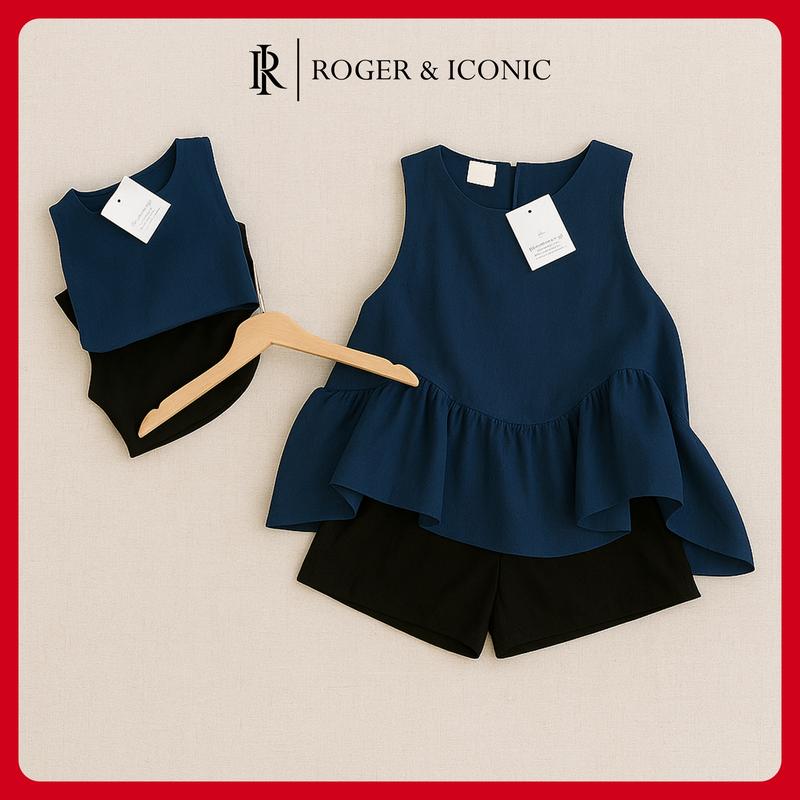  Set Đũi Nữ Babydoll Kiểu Dáng Peplum Dễ Thương Xinh Xắn Set Đồ Nữ Đẹp Chất Đũi Mát 