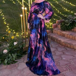Gaun Muslimah Jubah Bercetak Bawal, Gaya Eropah dan Amerika LR721